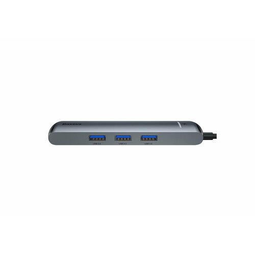 ПереходникАдаптер BASEUS Mechanical eye 6-in-1 Разветвитель Type-C - 3xUSB30 HDMI RJ45 PD серый 19333₽