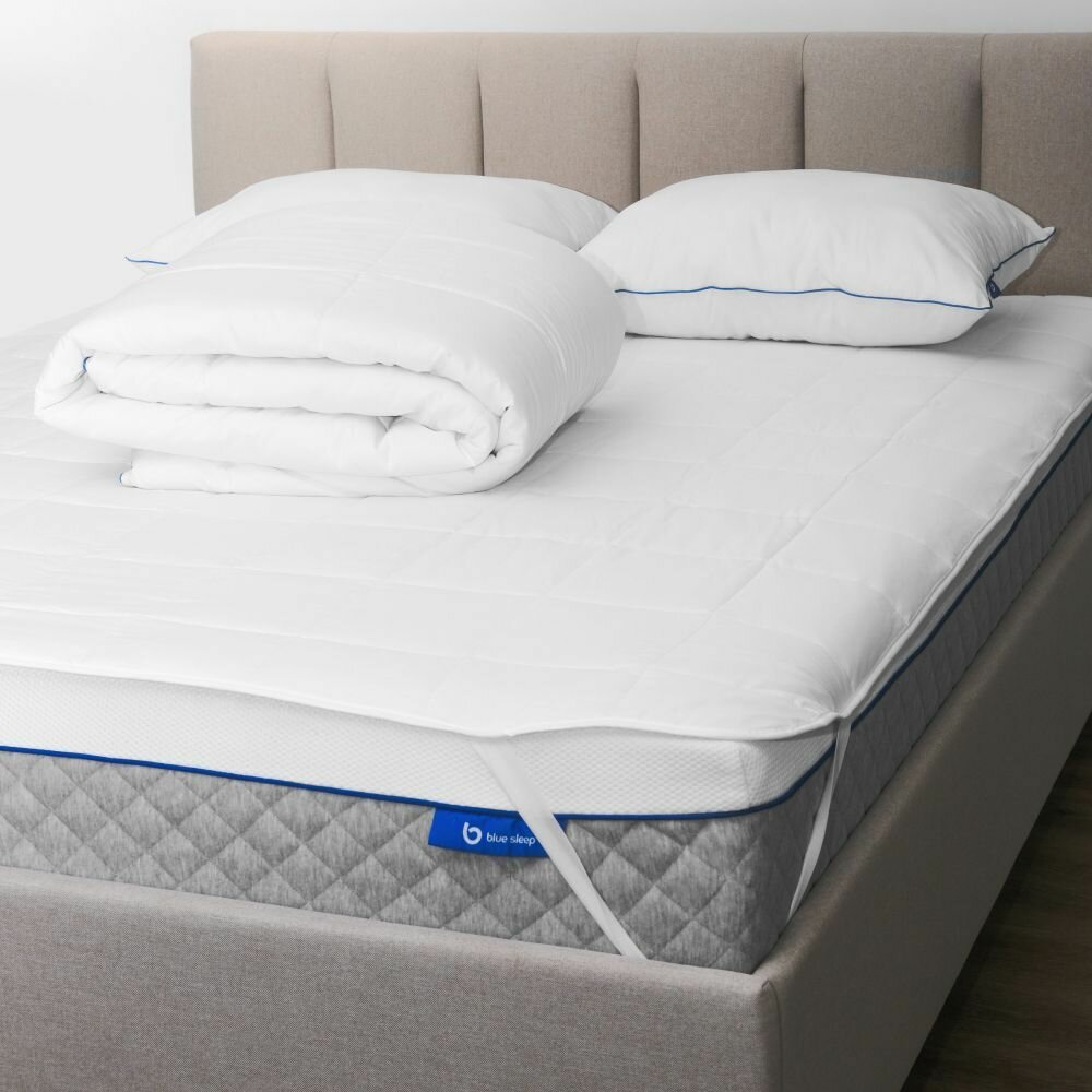 Подушка 50х70 для сна лебяжий пух комплект с одеялом Blue Sleep Mix - фотография № 7