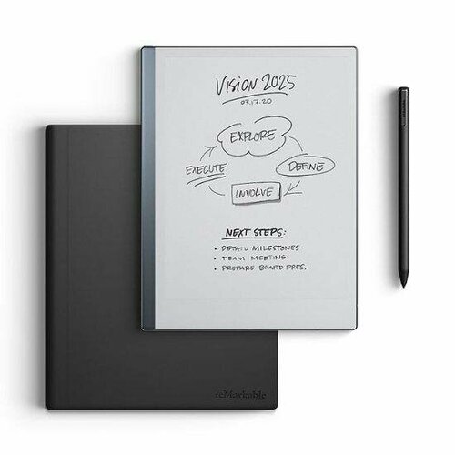 Планшет имитирующий бумагу reMarkable 2, комплект с чехлом Premium Leather Folio, стилусом Marker Plus