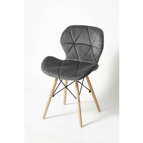 Кухонные стулья EAMES-LUX, 2 шт, велюровые, ножки бук + металл
