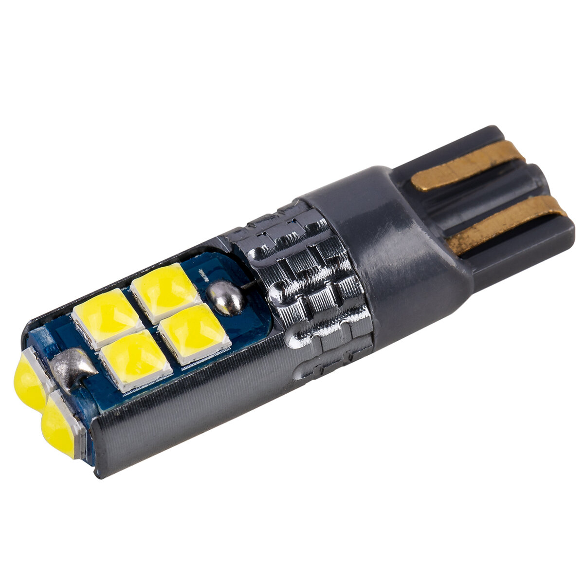 Автолампа диод T10 (W5W) 12-24V 10 SMD диодов без цоколя 1-конт Белая SKYWAY Салон, габариты SKYWAY S08202080 | цена за 1 шт