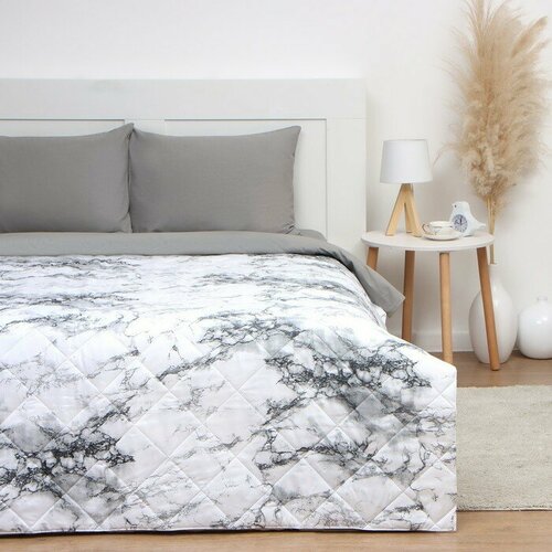 Покрывало LoveLife 1,5 сп White marble, 150*210±5см, микрофайбер, 100% п/э