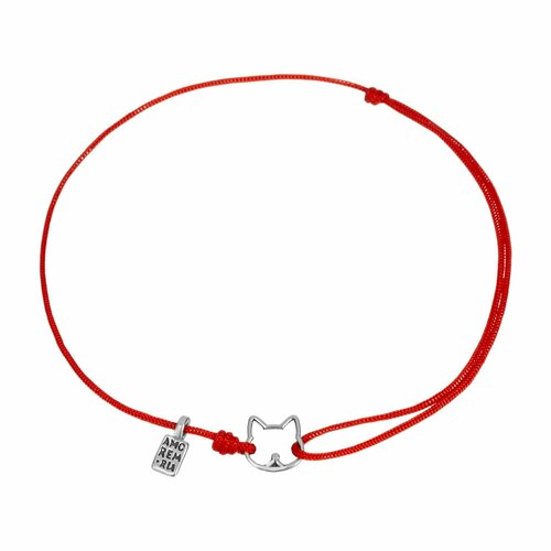 Браслет Amorem, серебро, 925 проба, длина 16.2 см., красный
