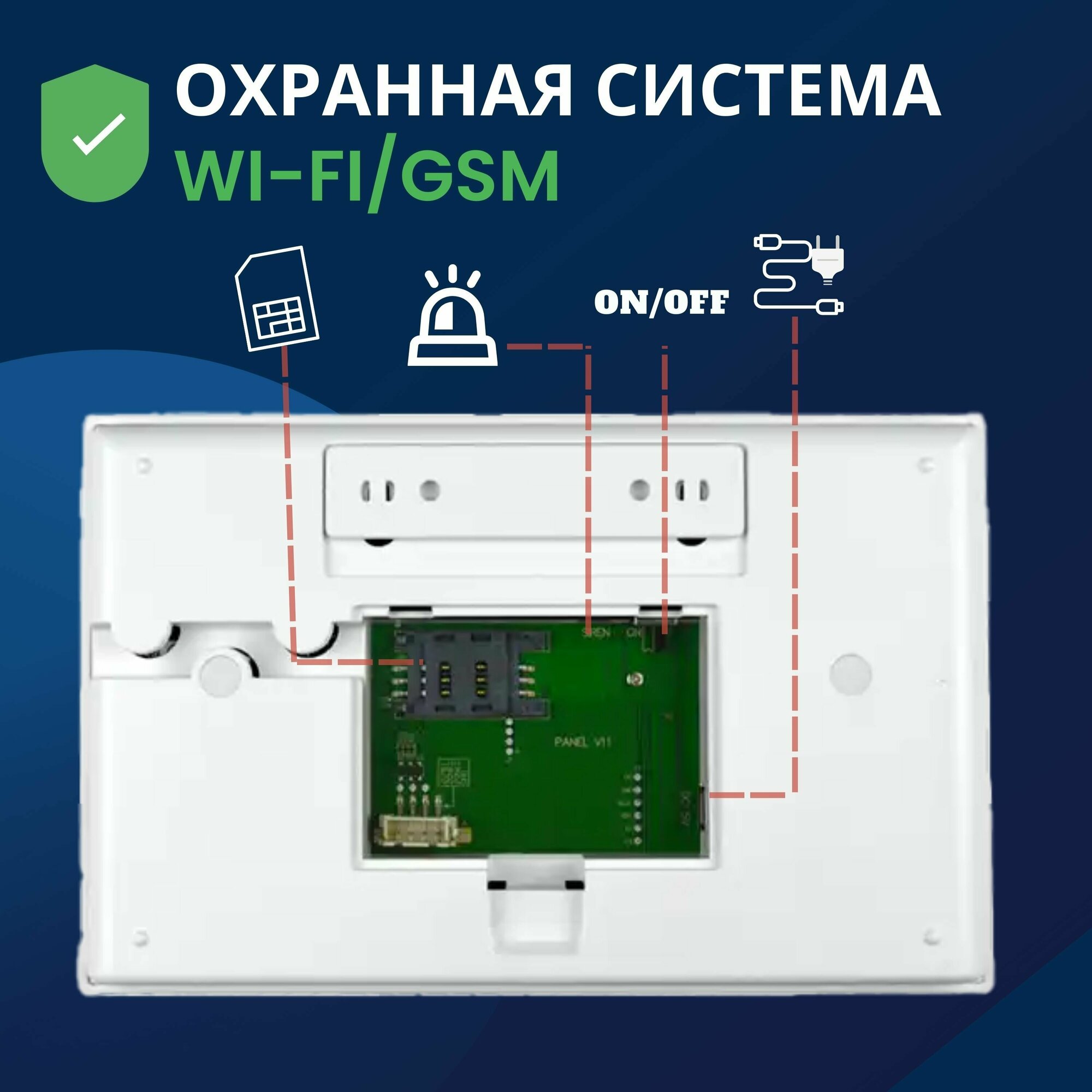 Wi-Fi GSM Охранная сигнализация для дома и офиса с системой умный дом Smart Life (Tuya) 2 ИК датчика 2 датчика открытия двери (окна)