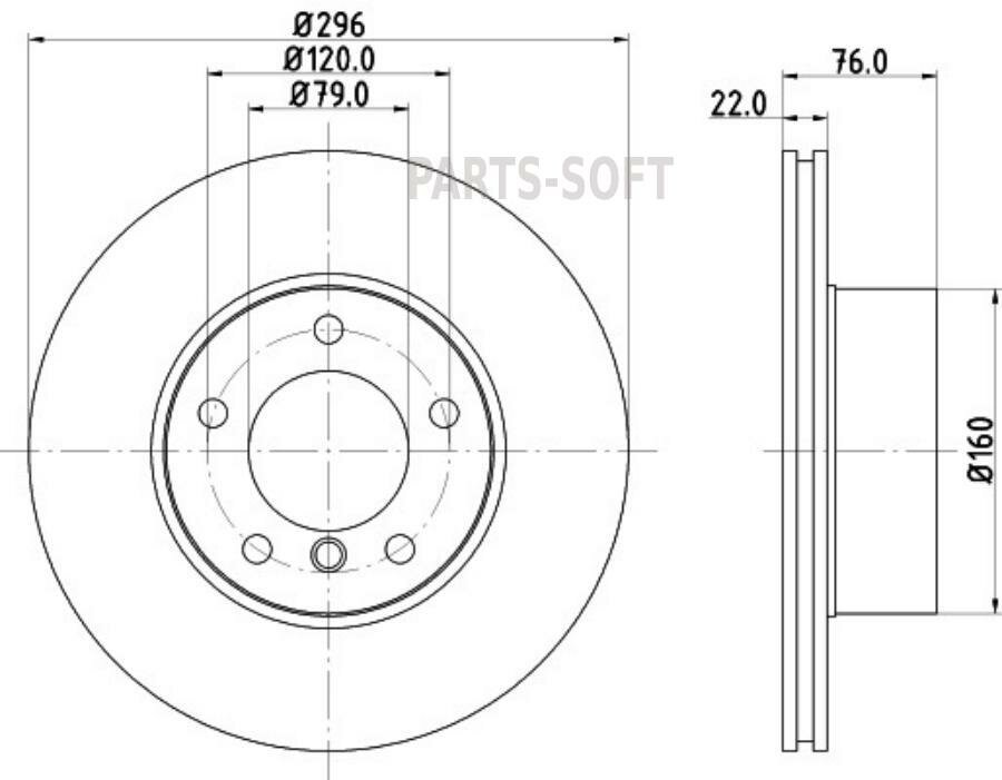 BEHR-HELLA 8DD355104-591 диск тормозной BMW 5 (E39) BMW 5 (E39) 5 Touring (E39)