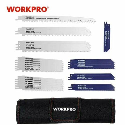 workpro набор инструментов workpro pink 103 пред wp206818 Пильное полотно WorkPro для сабельной пилы по металлу и дереву, набор 32 шт.