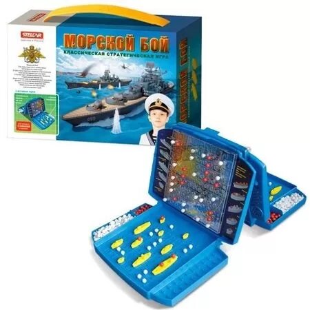 НастИгра Морской бой (2 игровых поля с экраном, корабли, фишки, в коробке, от 6 лет) 01148