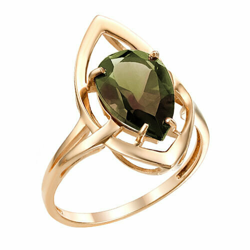 фото Кольцо magic stones, красное золото, 585 проба, султанит, размер 18.5