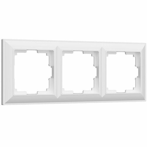 рамка стеклянная 3 поста werkel favorit wl01 frame 03 w0031117 дымчатый WERKEL Fiore WL14-Frame-03 Рамка белый на 3 поста