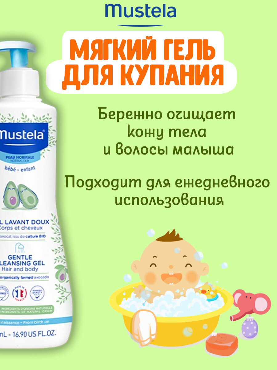 Гель Mustela (Мустела) для мытья для детей с первых дней жизни 500 мл Laboratoires Expanscience JSC - фото №15