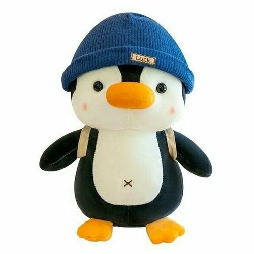 Игрушка мягкая Пингвин в шапочке. 25 см