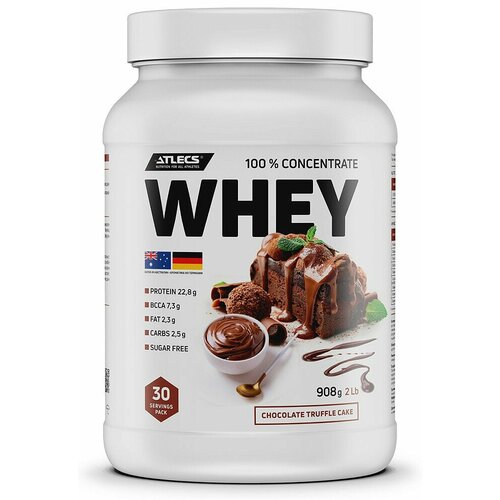 Atlecs Whey Protein 908 g, (шоколадный торт) atlecs whey protein 908 g шоколадный торт