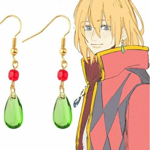 Серьги , зеленый