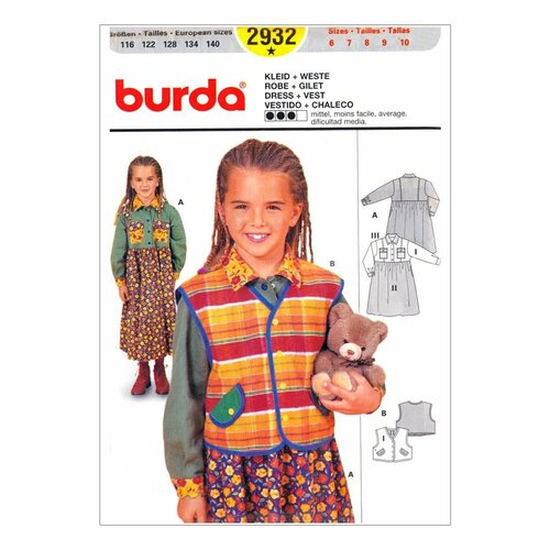 Выкройка Burda 2932 Платье, жилет