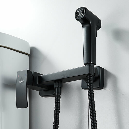Гигиенический душ со смесителем Rose R1505H-1, черный
