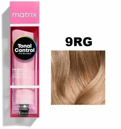 фото Matrix Tonal Control Гелевый тонер с кислотным РН для волос 9RG очень светлый блондин розовый золотистый 90мл