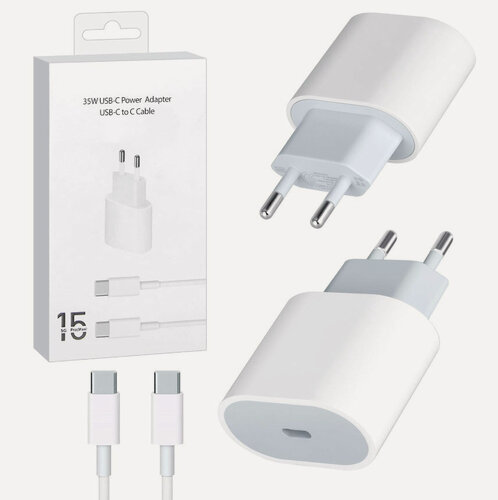 Изображение товара Зарядное устройство 35Вт для iPhone 16 / iPhone 16 Plus / iPhone 16 Pro / iPhone 16 Pro Max / iPhone 15 / iPhone 15 Plus / iPhone 15 Pro / iPhone 15 Pro Max