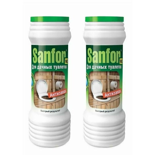 Sanfor Средство дезодорирующее для дачных туалетов Антизапах, 400 гр, 2 шт sanfor средство дезодорирующее для дачных туалетов антизапах 400 гр 6 шт