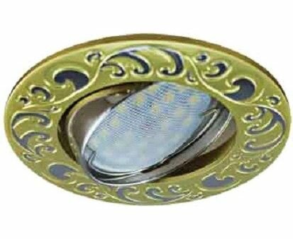 Ecola DL114 MR16 GU5.3 светильник литой поворот. Лианы Сатин-Золото/Хром 25x90 FS1604EFF