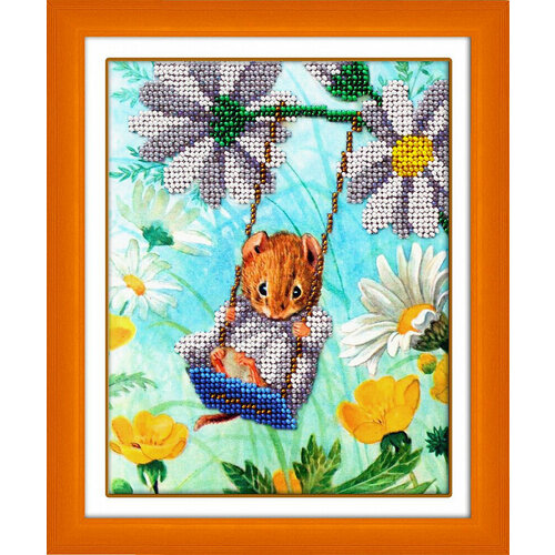 Набор для вышивания бисером паутинка арт. Б-560 На качельках 14х18 см