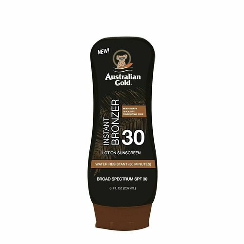 Солнцезащитный лосьон с бронзированием Lotion Sunscreen with Instant Bronzer SPF 30 Australian Gold australian gold лосьон для загара spf 30 spray gel with bronzer 100мл