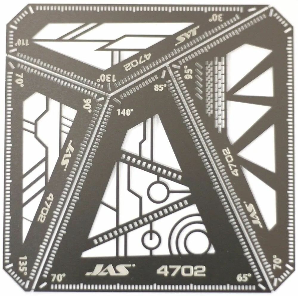 Набор линеек-угольников 4 в 1, JAS-4702
