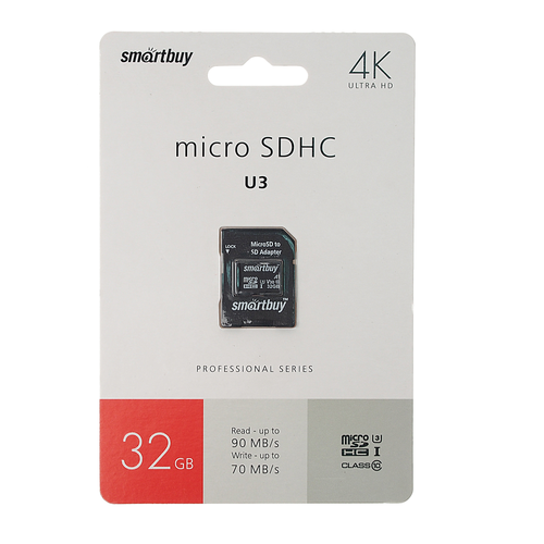Карта памяти 32GB MicroSD class 10 + SD адаптер SMART BUY карта памяти microsd 32gb smart buy сlass 10 sd адаптер