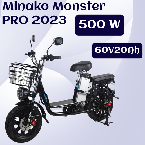 Электровелосипед Minako Monster Монстр Black 500W 60V20Ah 2023 Гидравлический 6850000₽