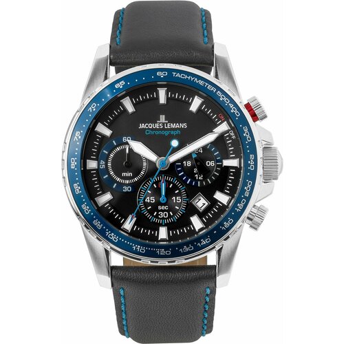 фото Наручные часы jacques lemans sport, серебряный, синий