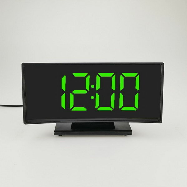 Часы - будильник электронные настольные: термометр, календарь, 17 x 9.5 см, 3ААА, USB