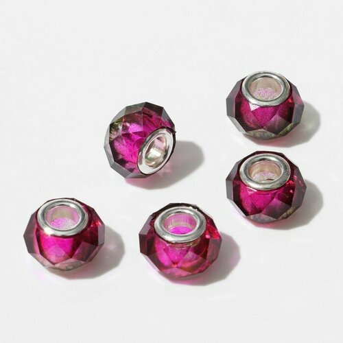 Бусина Хрусталик цвет малиновый 419₽