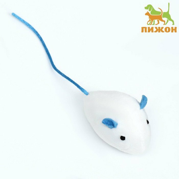 Игрушка для кошек "Мышь с кошачьей мятой", 5 см, белая - фотография № 1