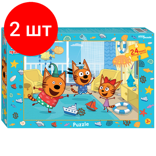 Комплект 2 шт, Пазл 24 эл. maxi Step Puzzle АО СТС. Три кота. new 1