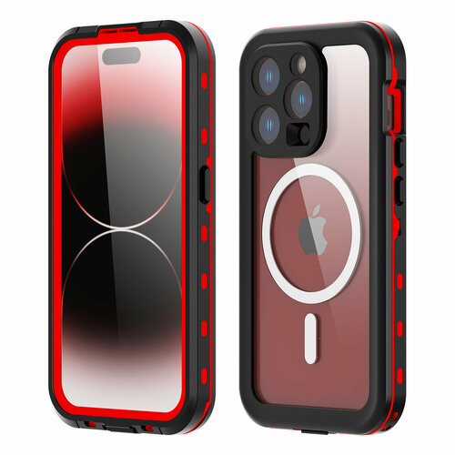 Чехол для iPhone 15 Pro Redpepper Dot+ водонепроницаемый и ударопрочный, красный