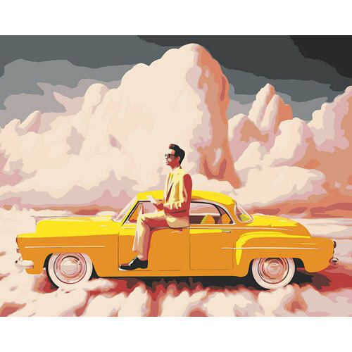 Картина по номерам на холсте Машины Желтый автомобиль 40х50 красный автомобиль на ярком фоне машины раскраска картина по номерам на холсте 40х50