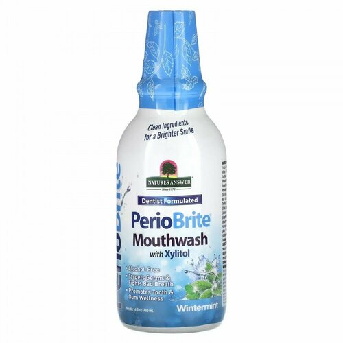 Nature' s Answer, PerioBrite, Natural Mouthwash, Wintermint, 16 fl oz (480 ml) nature s answer thyme drop 30ml