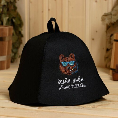 Шапка банная Силён умён в бане закалён экофетр 1113₽
