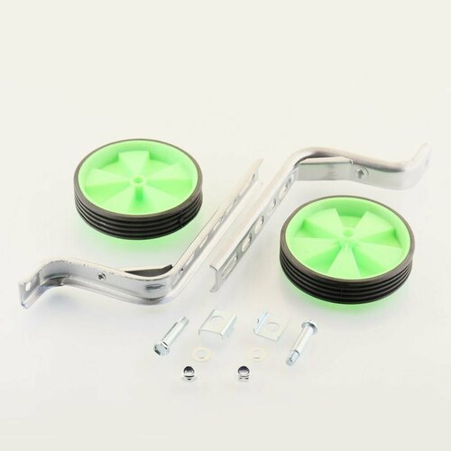 фото Велосипедные колеса боковые детские (пара) (d-110mm, пластик, зеленый) "ykx" нет бренда