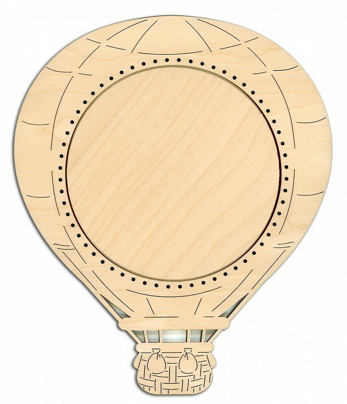 Рамка круглая "Воздушный шар" #ОР-283 Щепка 20 х 23 см