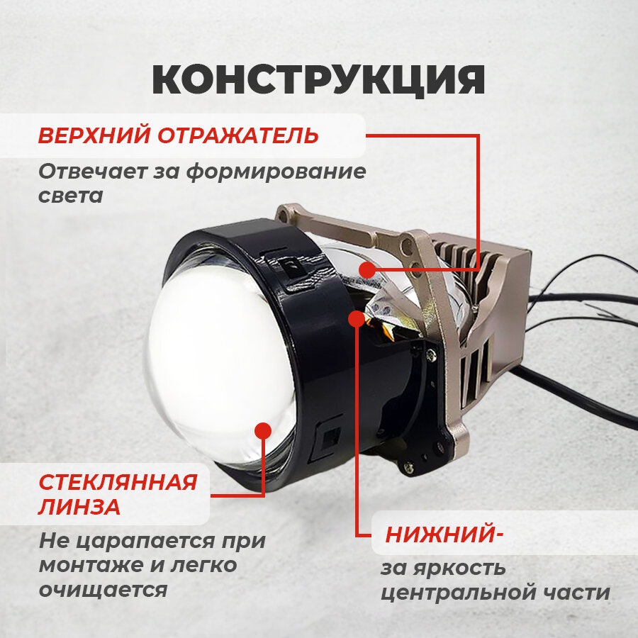 Светодиодная линза Optima Premium Bi-LED Lens Expression Series 3.0", 12V, 1 шт. — фото 14