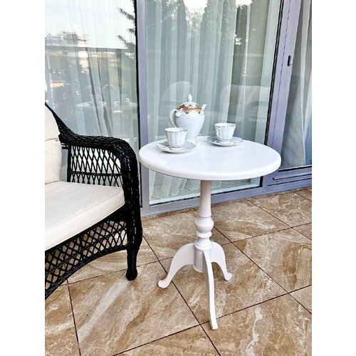 дизайнерский прикроватный столик mypads на металлической основе высота 48см столик для ноутбука Стол для балкона ручная работа, стол для террасы белый, стол круглый деревянный, мебель для террасы
