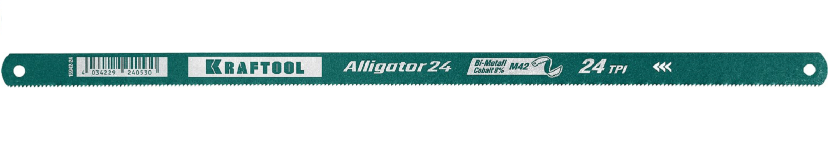 Биметаллическое гибкое полотно по металлу KRAFTOOL 24 TPI быстрый рез 300 мм волнообразная разводка 1 шт Alligator-24 (15942-24)