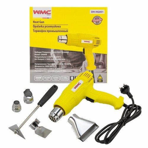 Фен технический 220В, 50/60Гц, 2000Вт, 2 режима WMC TOOLS WMC-DH-HG001