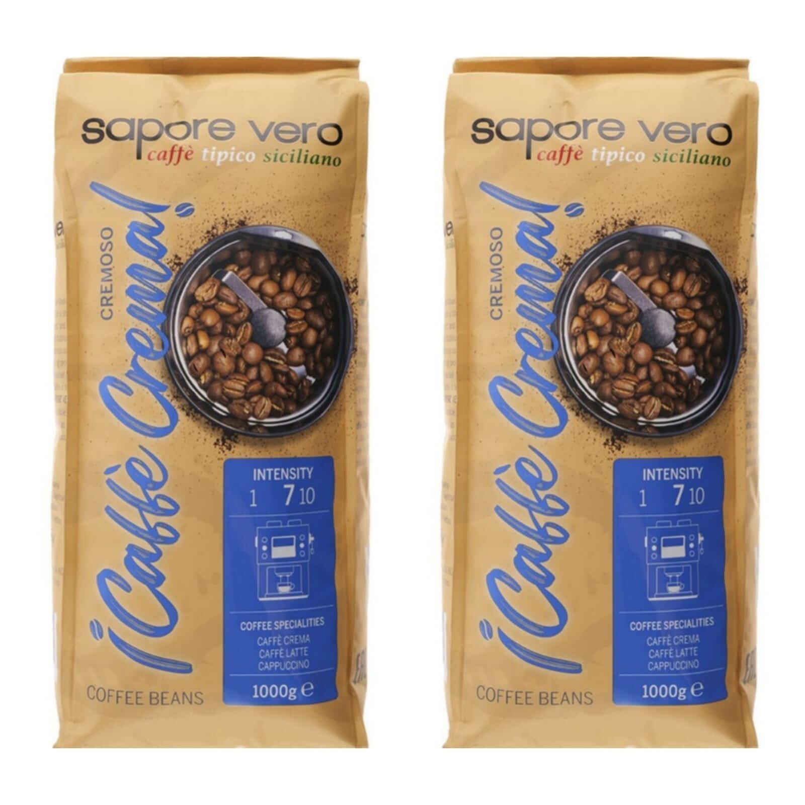 Кофе в зернах Sapore Vero Cremoso Caffe Crema 1 кг, 2 шт