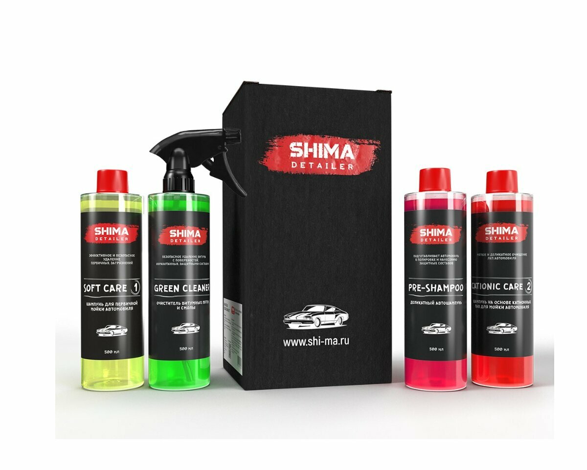 Delicate carwash set Набор для деликатной мойки автомобиля Shima Detailer Набор 500мл