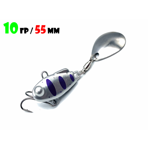 Блесна Тейл-Спиннер для рыбалки Uf-Studio НАШ ТС-1 10g #Серебро-Фиолетовый