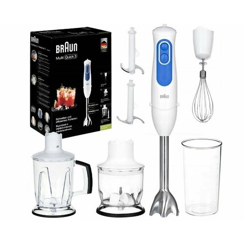 Блендер погружной Braun MultiQuick 3 MQ3045 WH 750 Вт белыйсиний 2112500₽