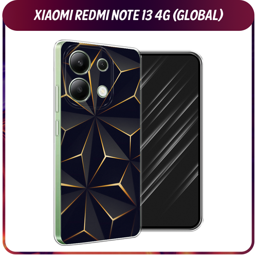 Силиконовый чехол на Xiaomi Redmi Note 13 4G (Global) / Сяоми Редми Нот 13 4G Черные полигоны силиконовый чехол на xiaomi redmi note 13 4g global сяоми редми нот 13 4g мои языковые способности прозрачный