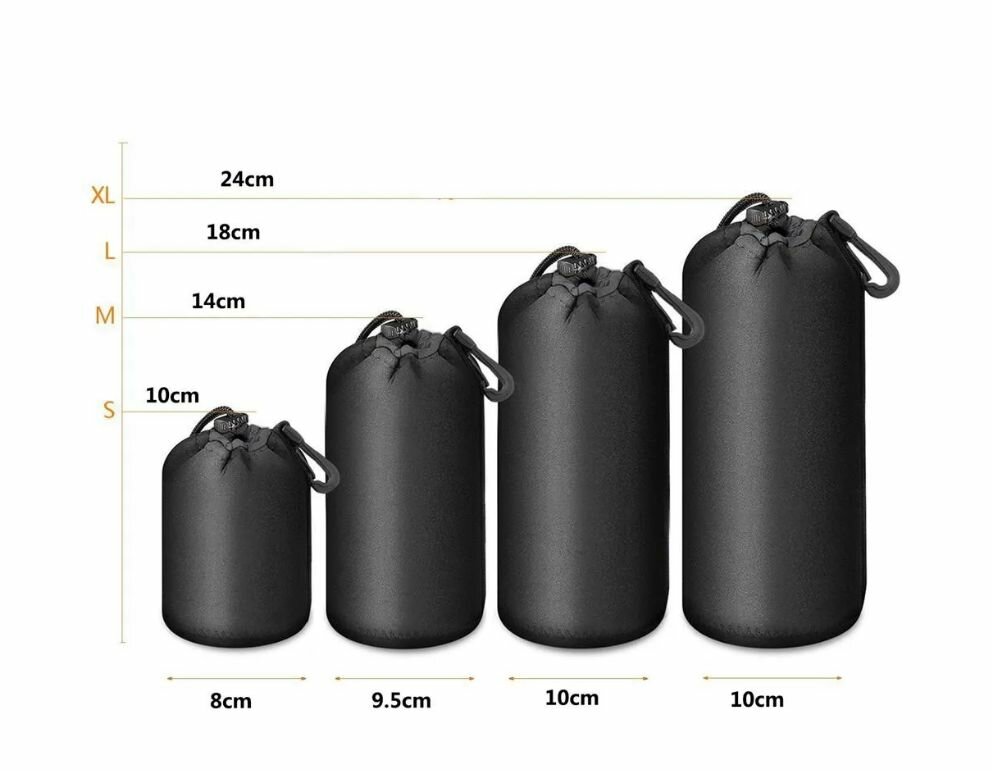 Комплект чехлов для линз, объективов из неопрена 4 штуки