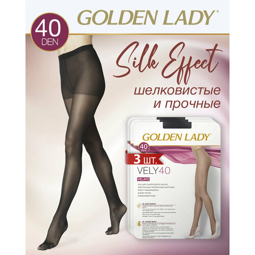 Колготки Golden Lady, 40 den, 5 шт., размер 3, черный колготки golden lady колготки женские 40 den vely nero 5